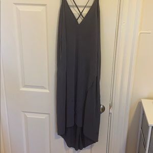 Washed blue high low dress